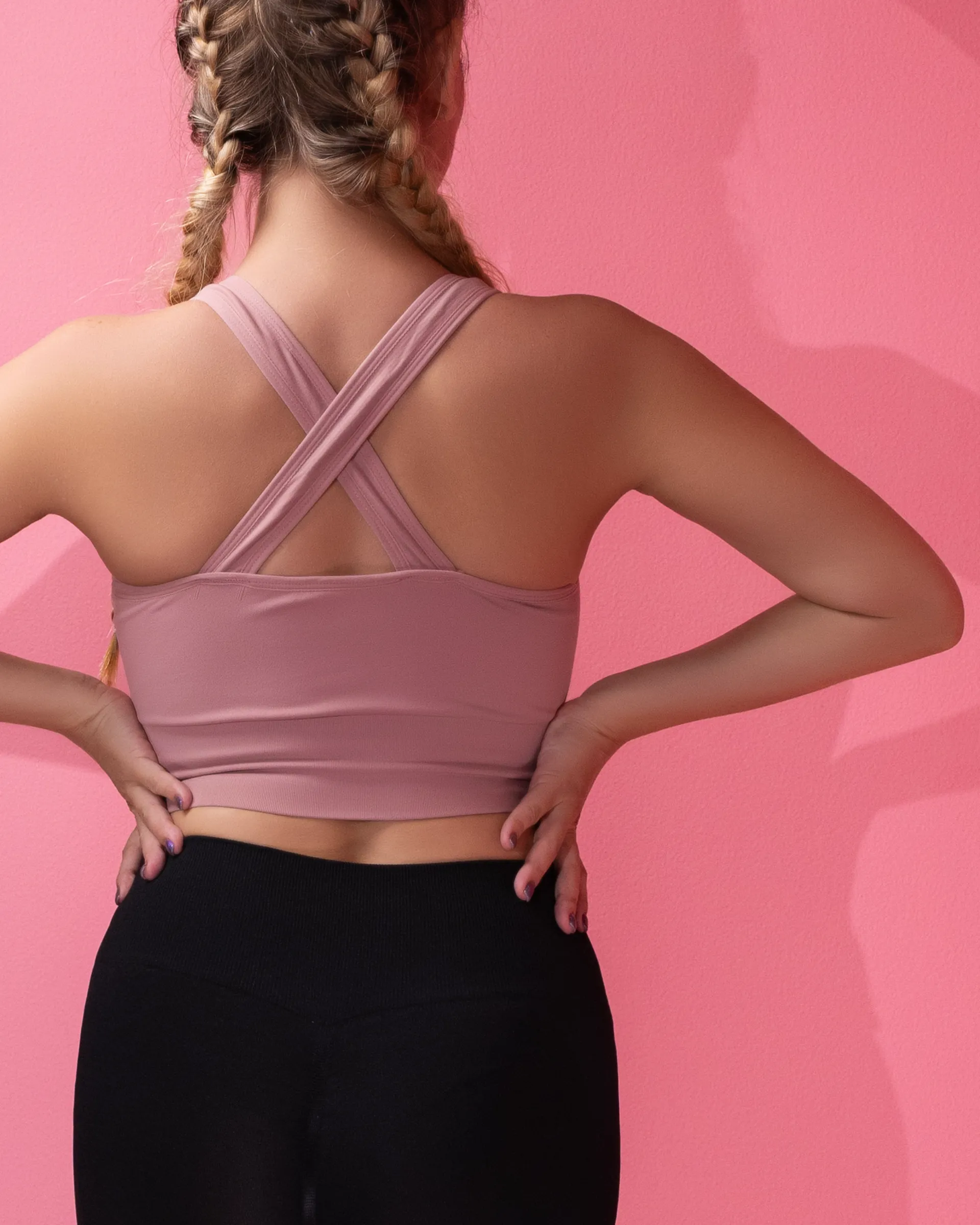 Gali's Cross Back Sports Bra - Front Zip Activewear - Image 2