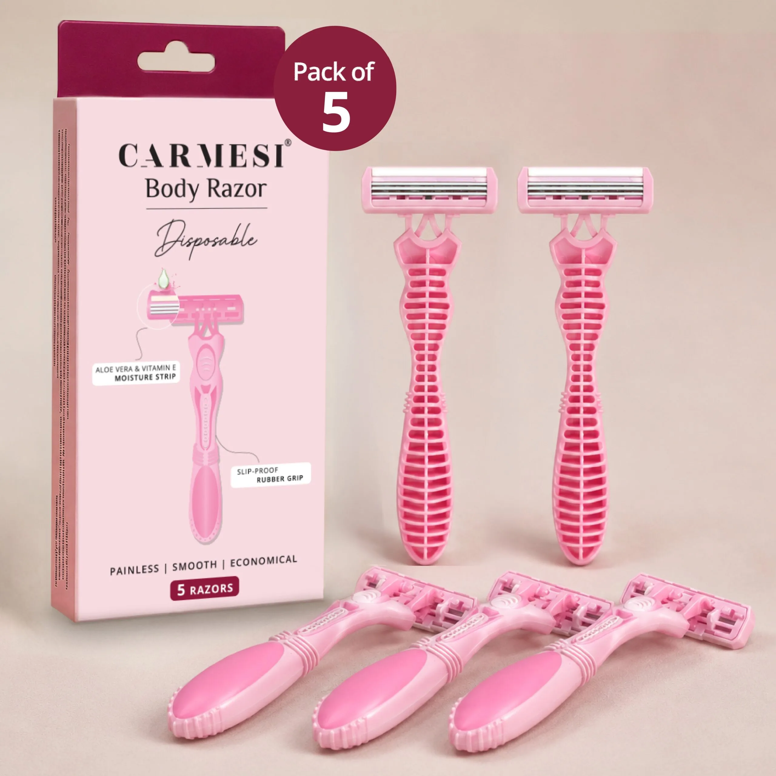 Carmesi Disposable Body Razors Pack of 5